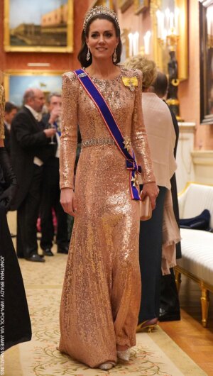Catherine Shines Bright in Dazzling Gown and Historic Necklace at Royal Academy Dinner